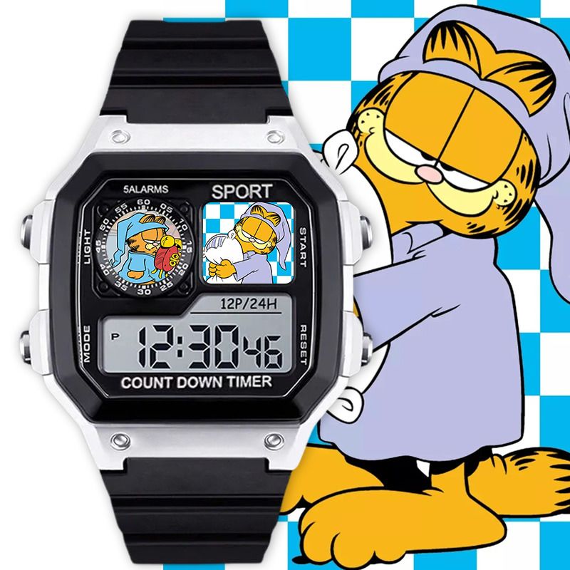 Anime Girl Merchandise - Garfield Cartoon Niedliche Schüler-Elektronikuhr Kawaii für