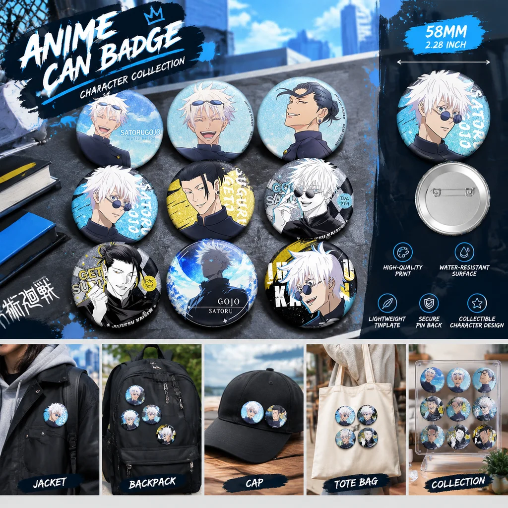Anime Cosplay Merchandise - Jujutsu Kaisen Pet58 Abzeichen, alle Charaktere,