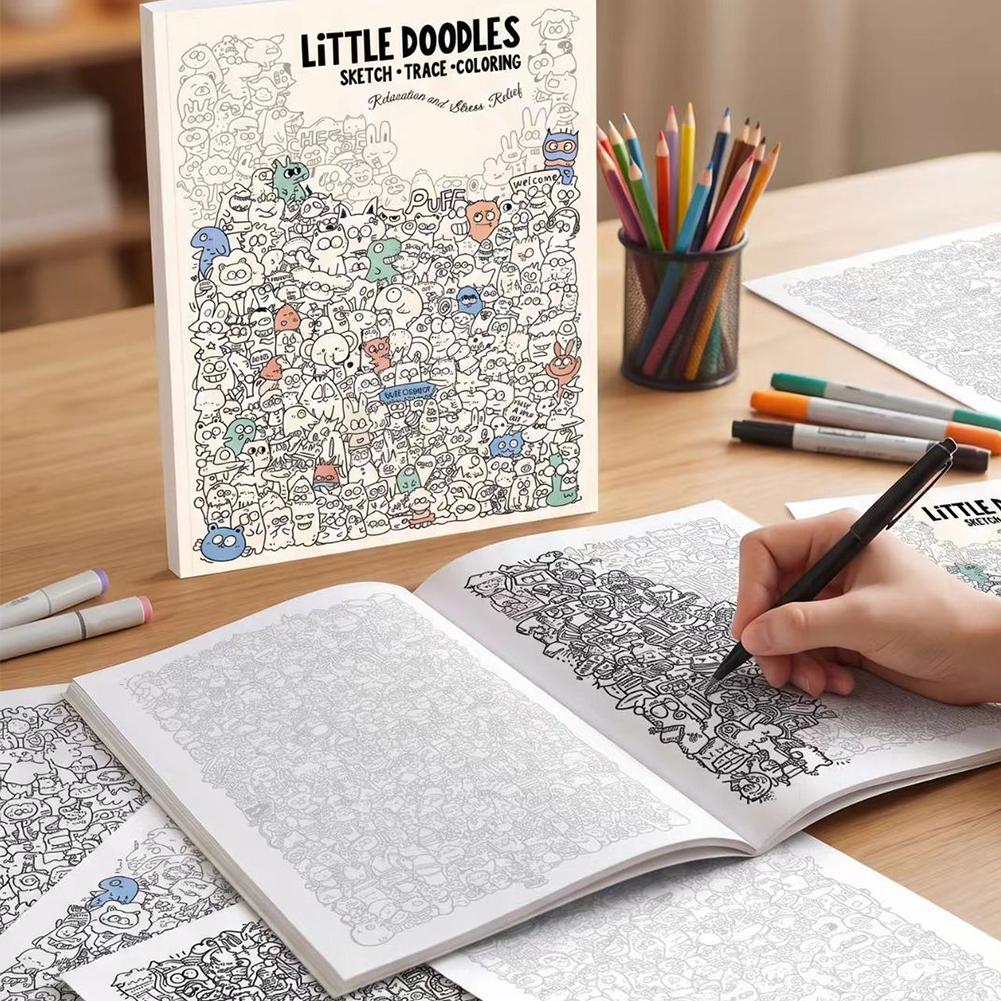 Little Doodles Malbuch-Seiten, – Art Book Illustration Bewertung und Preis